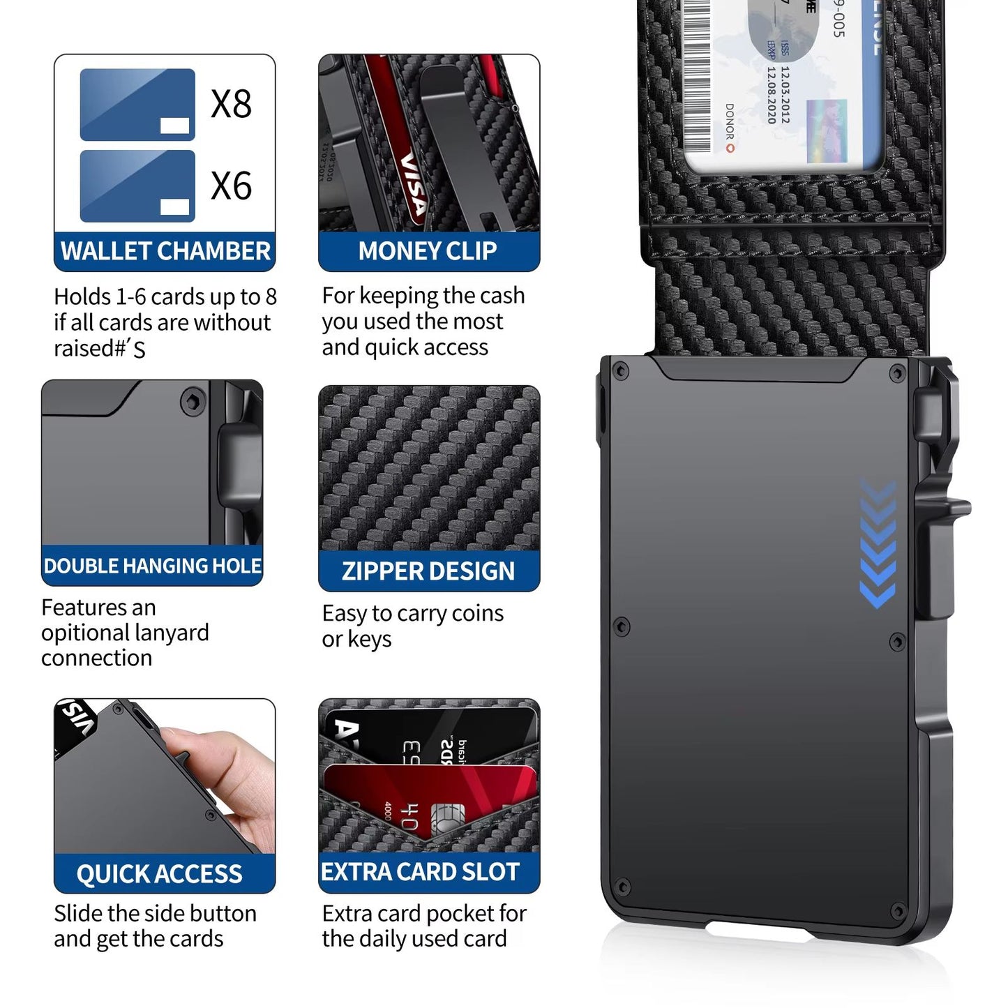 Tactical RFID Blocking Wallet  Minimalist Metal Bifold For Men With Gift Box 4