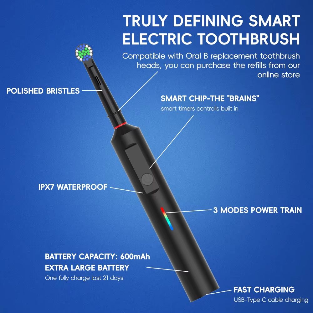 Rechargeable Electric Rotary Toothbrush  Compatible With OralB Brush Heads 1