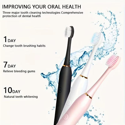 Universal Automatic Electric Toothbrush  SixSpeed Rechargeable With Soft Bristles For Adults  Child 1