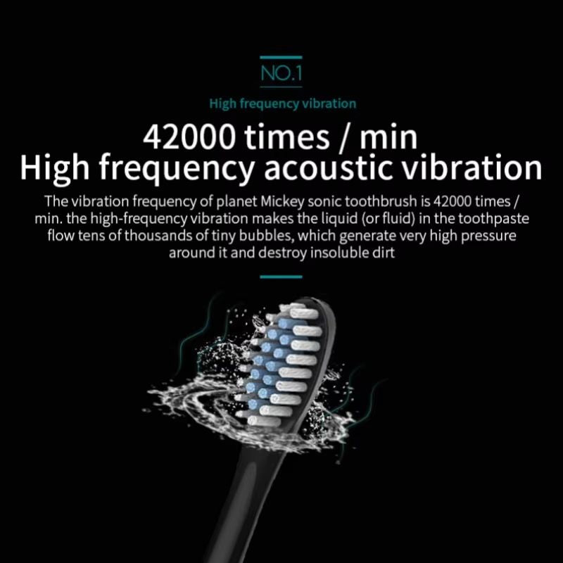 Universal Automatic Electric Toothbrush  SixSpeed Rechargeable With Soft Bristles For Adults  Child 4