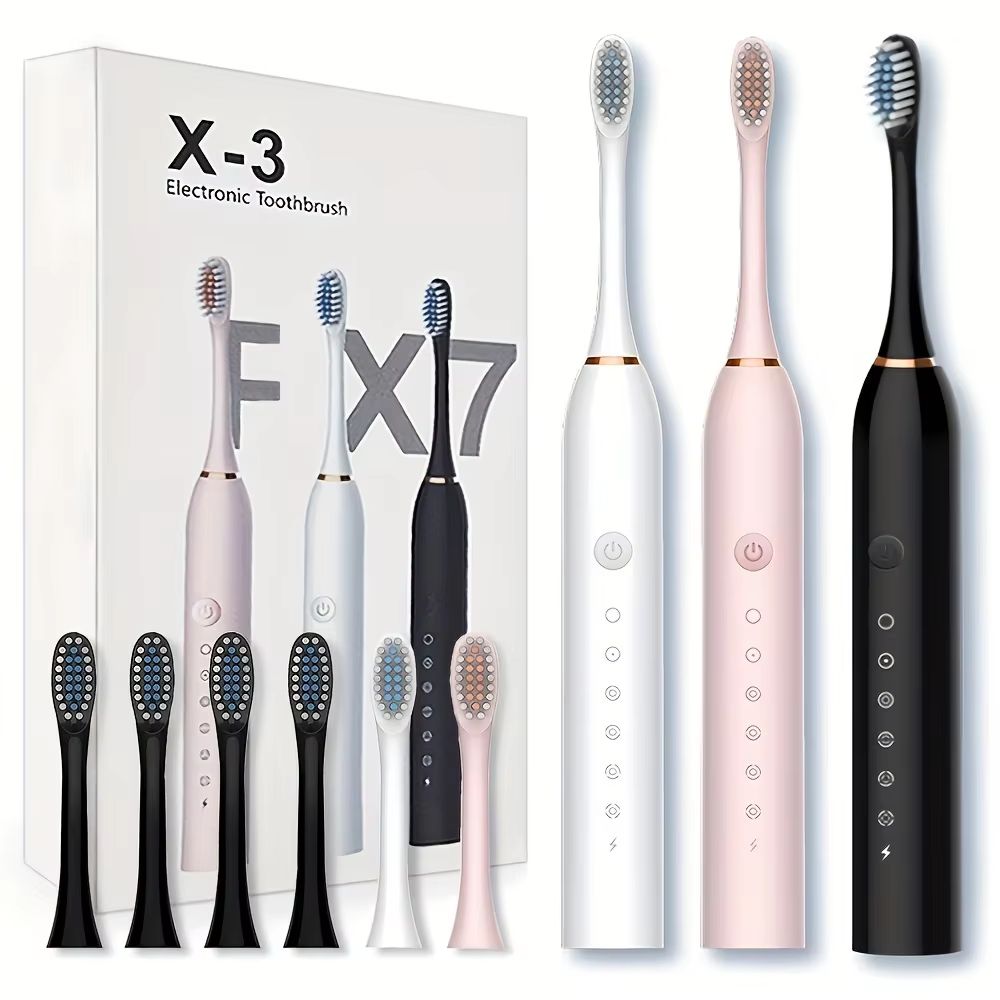 Universal Automatic Electric Toothbrush  SixSpeed Rechargeable With Soft Bristles For Adults  Child 5