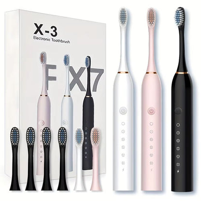 Universal Automatic Electric Toothbrush  SixSpeed Rechargeable With Soft Bristles For Adults  Child 5