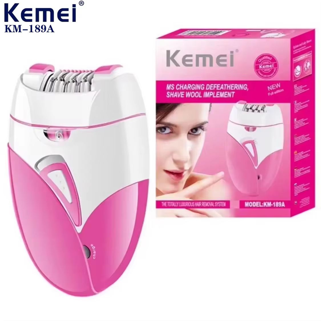 Kemei Women's Electric Epilator – 2-Speed Hair Remover for Face, Body & Bikini