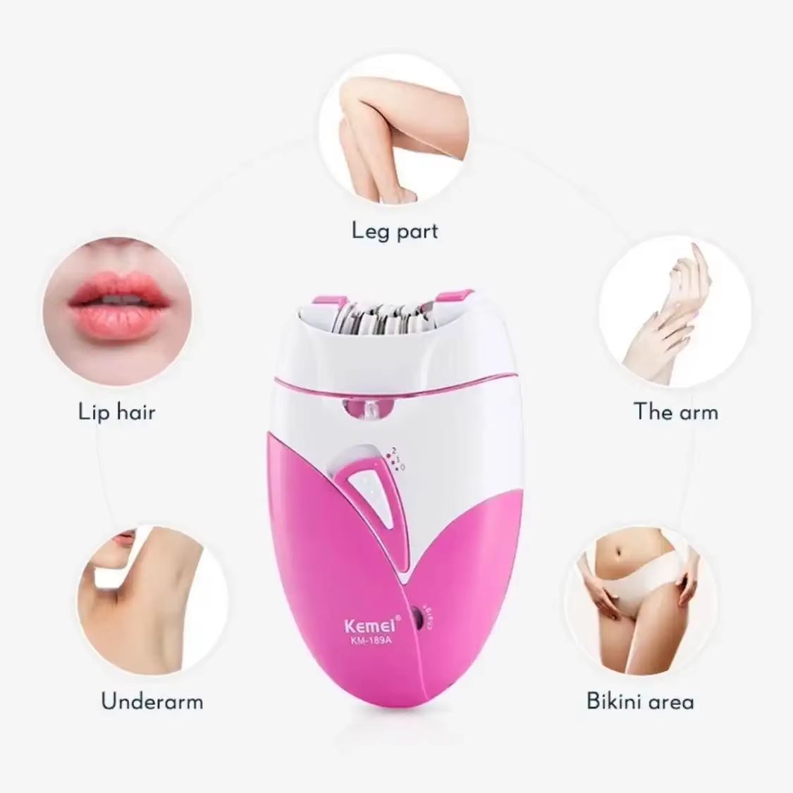 Kemei Womens Electric Epilator  2Speed Hair Remover For Face Body  Bikini 2