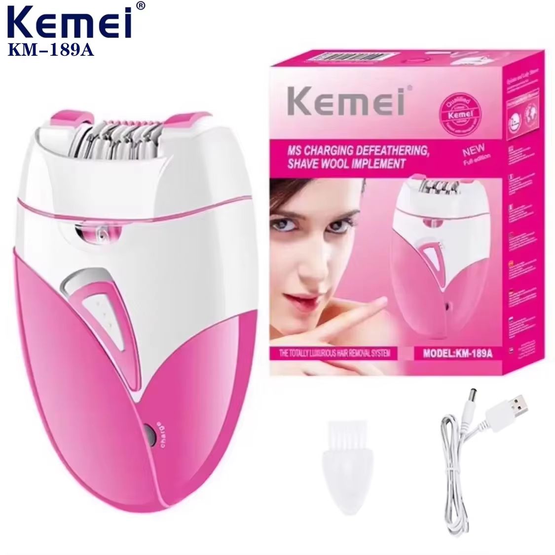 Kemei Womens Electric Epilator  2Speed Hair Remover For Face Body  Bikini 7