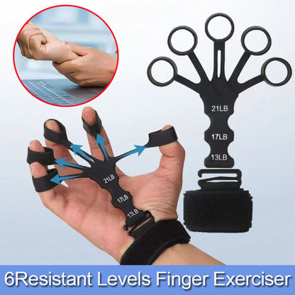 Portable Hand Exercise Tool, Adjustable Non Slip Finger Trainer, 5 Finger Grip Strengthener for Basketball