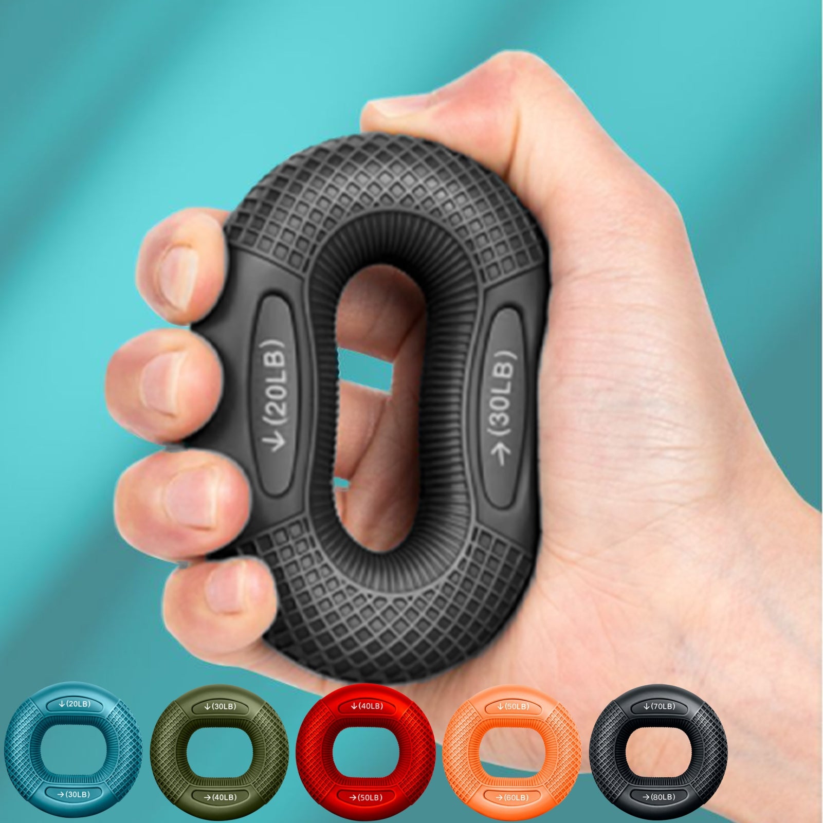 Hand Muscle Strengthener Ring, Silicone Finger Gripper, Wrist Finger Trainer for Exercise