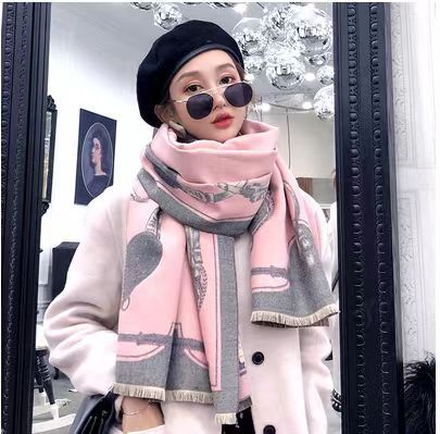 Luxury Horse Print Winter Cashmere Scarf Women Shawl Wrap Scarves Lady Thick Warm Blanket Gift Eleg 18