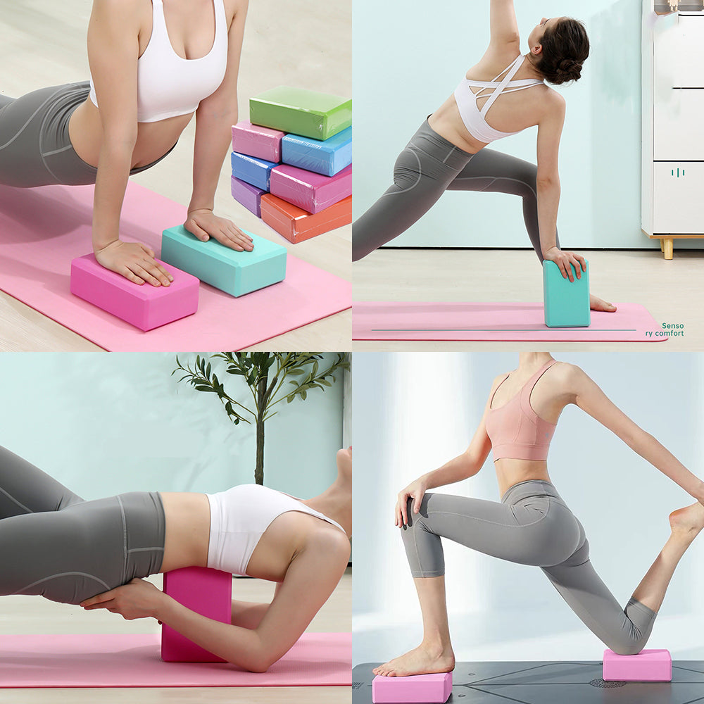 Gym Blocks EVA Foam Brick Training, Yoga Bolster Cushion, Fitness Dance Tool for Stretching Body Shaping