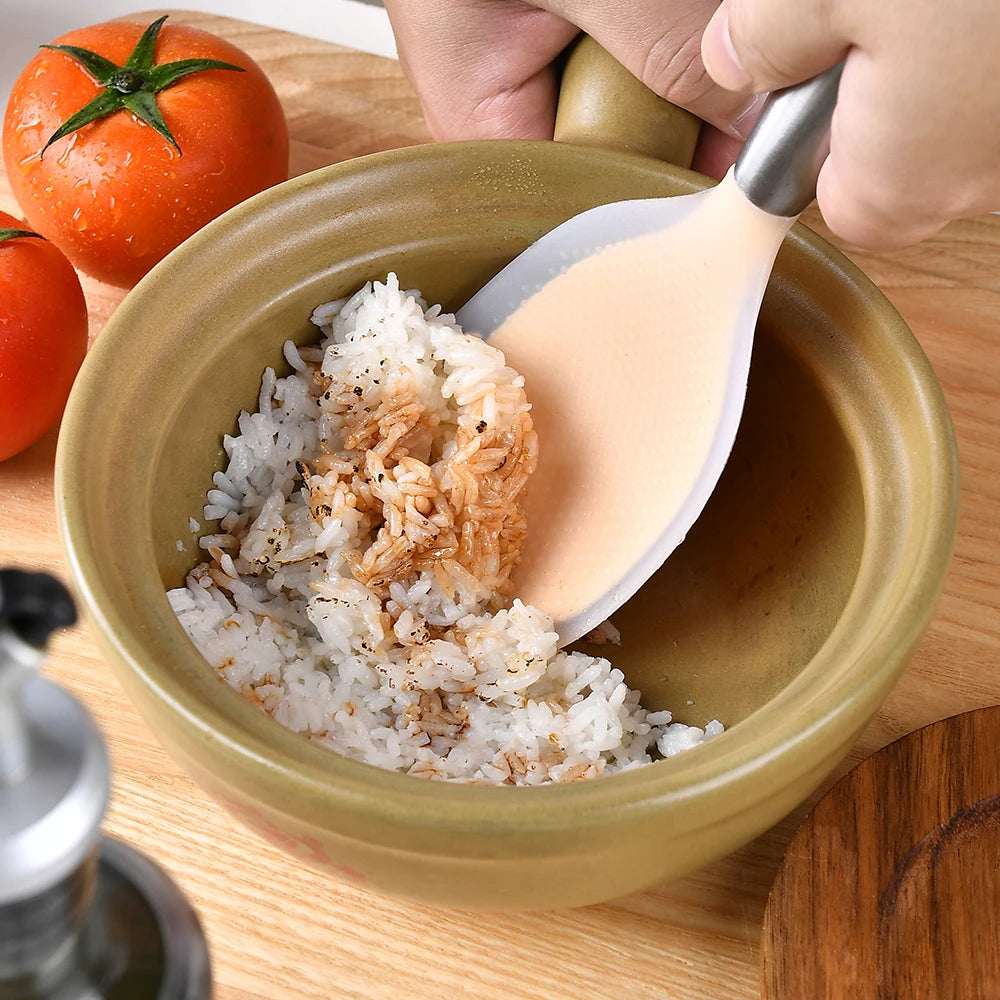 Professional Silicone Cooking Spoon,Heat Resistant Non Stick Utensil for Safe Stirring,Anti Scalding Design
