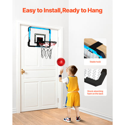 SucceBuy Kids Basketball Hoop Wall Mounted Indoor Toy With LED Lights  Scoreboard Foldable Goal For
