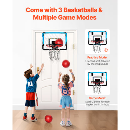 SucceBuy Kids Basketball Hoop Wall Mounted Indoor Toy With LED Lights  Scoreboard Foldable Goal For