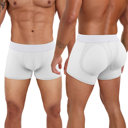 Men's Butt Enhancer Underwear, Sexy Boxer Shorts with Removable Padded Hip Lifter, Soft Shapewear & High Stretch Mesh