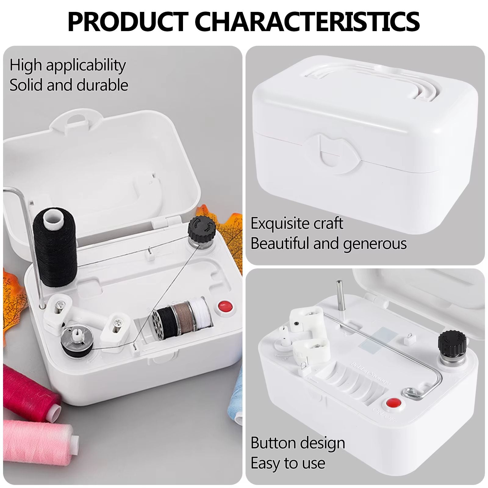 Portable Electric Bobbin Winder  Automatic Sewing Machine Thread Winder With Handle 3