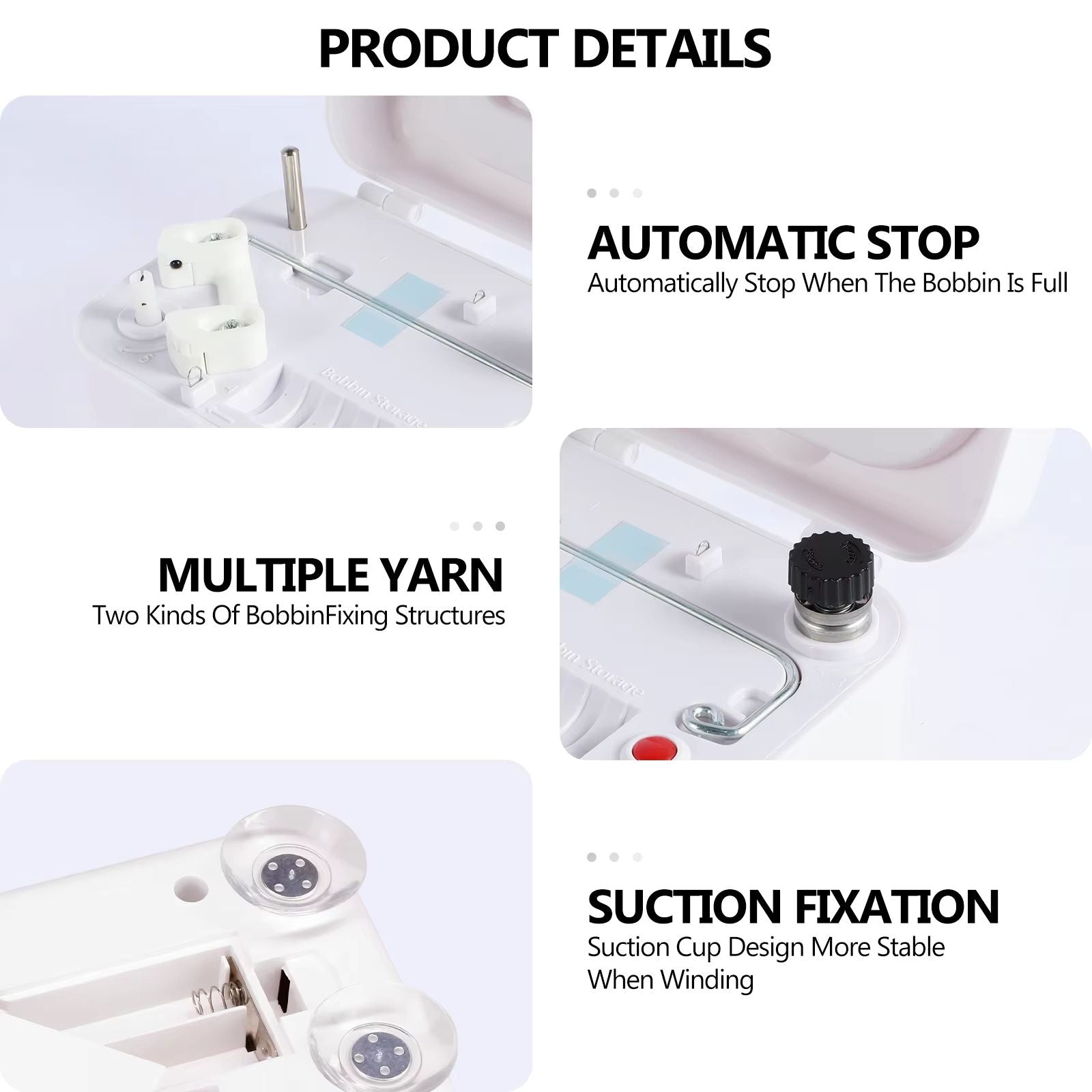 Portable Electric Bobbin Winder  Automatic Sewing Machine Thread Winder With Handle 4