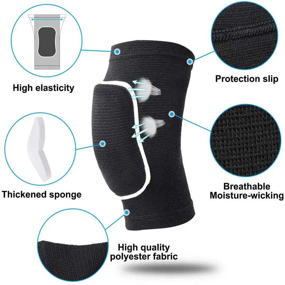 Compression Sleeve Breathable Knee NonSlip Knee Pads Support For Women Men Workout Running 2