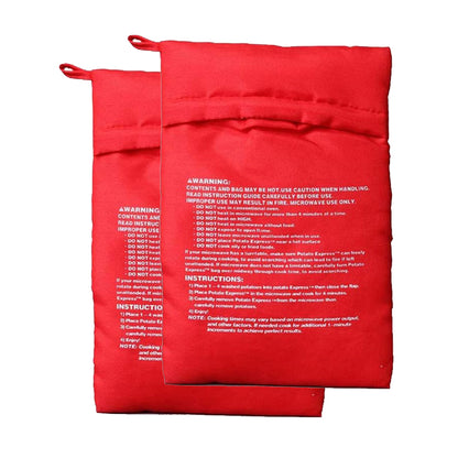 4Minute Microwave Potato Cooker Bag Reusable Red Pouch For Baking Perfect Potatoes Quickly Express  7