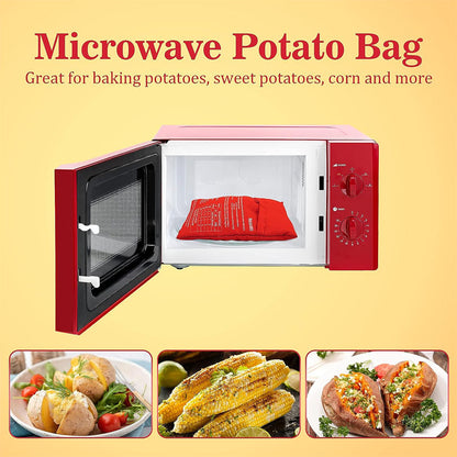 4Minute Microwave Potato Cooker Bag Reusable Red Pouch For Baking Perfect Potatoes Quickly Express  4