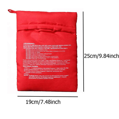 4Minute Microwave Potato Cooker Bag Reusable Red Pouch For Baking Perfect Potatoes Quickly Express  5