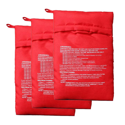 4Minute Microwave Potato Cooker Bag Reusable Red Pouch For Baking Perfect Potatoes Quickly Express  8