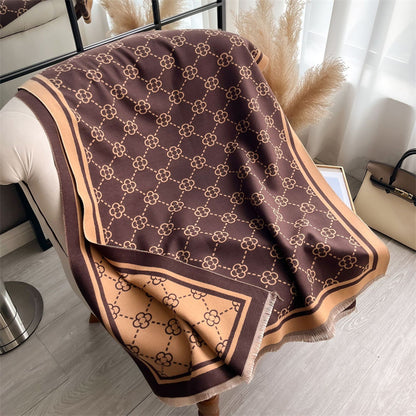 Luxury Cashmere Plaid Scarf For Women Winter Pashmina Shawls Warm Blanket Wraps Thick Brand Scarves 3