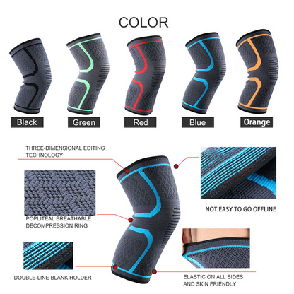 Knee Support Braces Sport Compression Sleeve, Elastic Nylon Pad for Fitness Running Basketball Volleyball