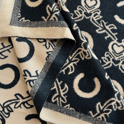 Womens Luxury Cashmere Scarf Winter Shawl, Thick Warm Paisley Print Blanket, Stylish Neckerchief, Elegant Bufanda
