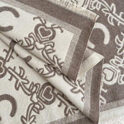 Womens Luxury Cashmere Scarf Winter Shawl, Thick Warm Paisley Print Blanket, Stylish Neckerchief, Elegant Bufanda