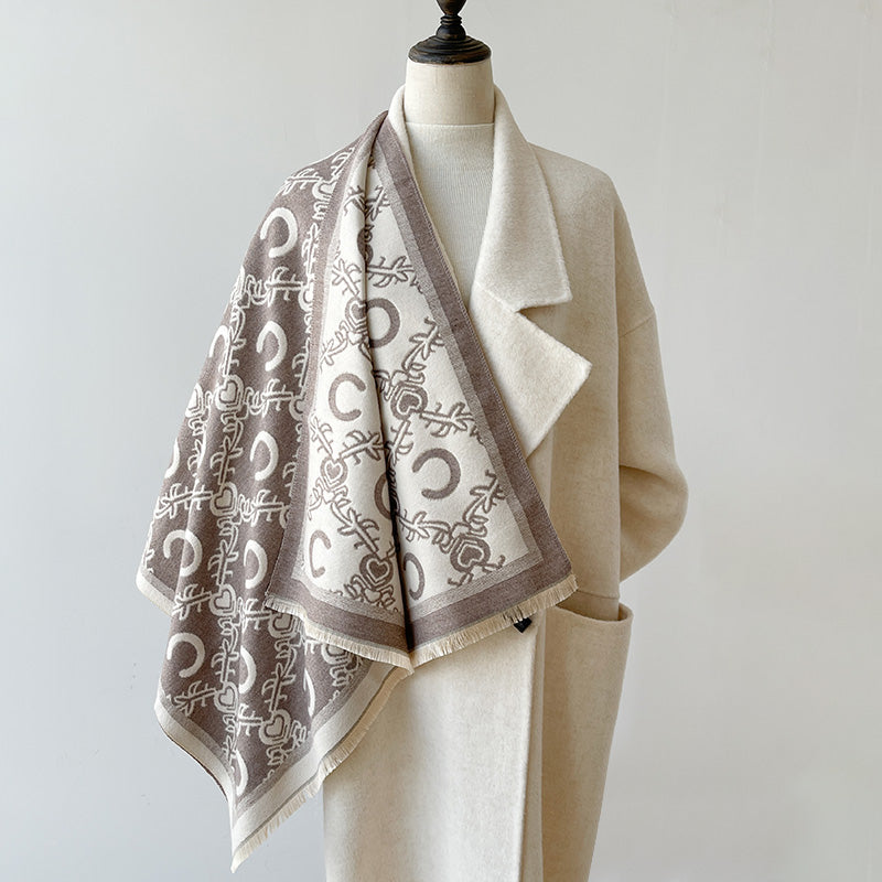 Womens Luxury Cashmere Scarf Winter Shawl, Thick Warm Paisley Print Blanket, Stylish Neckerchief, Elegant Bufanda
