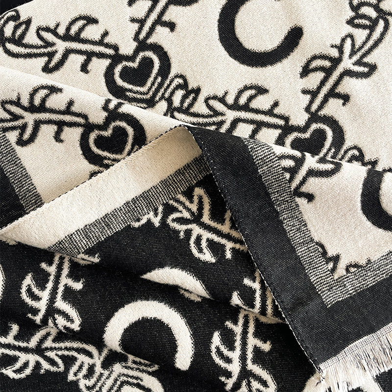 Womens Luxury Cashmere Scarf Winter Shawl, Thick Warm Paisley Print Blanket, Stylish Neckerchief, Elegant Bufanda