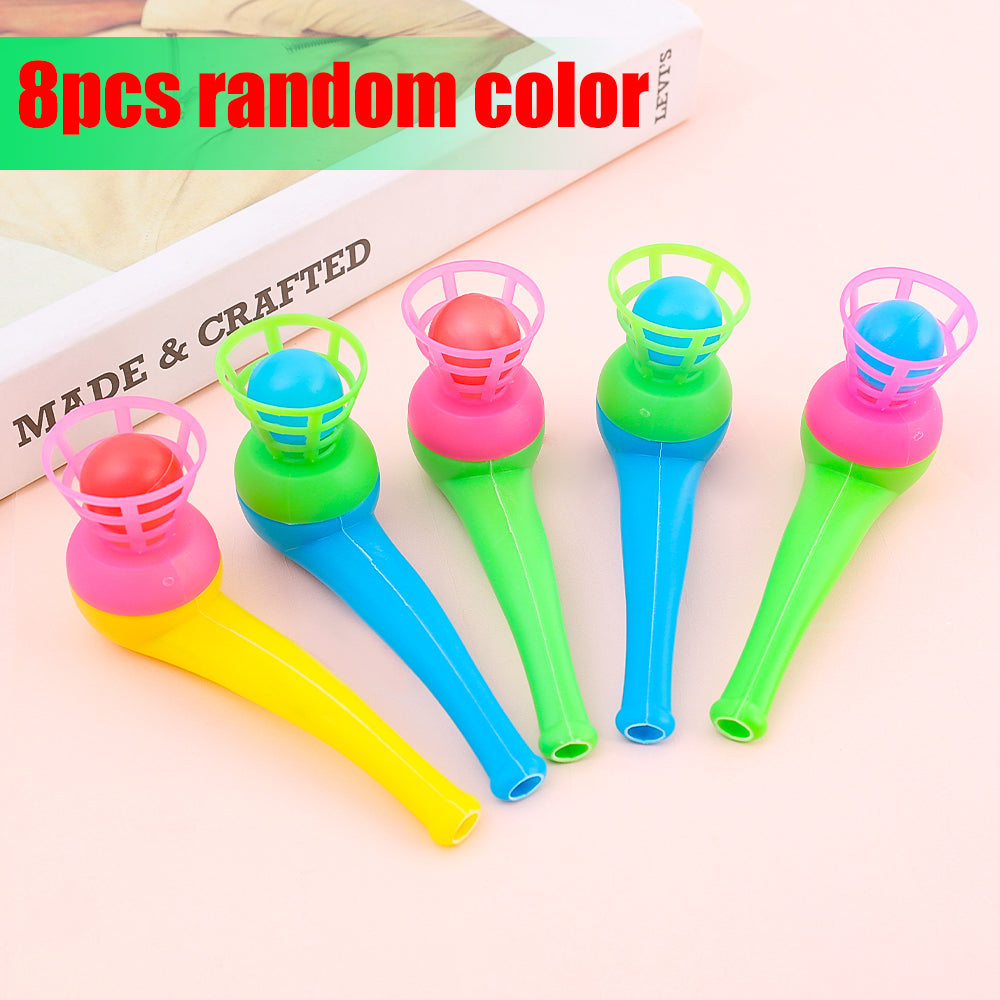Classic Magic Floating Blow Ball Toys, 2 8pcs Colorful Plastic Tube Set, Childrens Puzzle Toys, Baby Balance Training