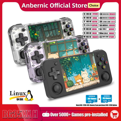 ANBERNIC RG35XX H Handheld Retro Game Console – 3.5" IPS Screen, 5000+ Games & 3300mAh Battery