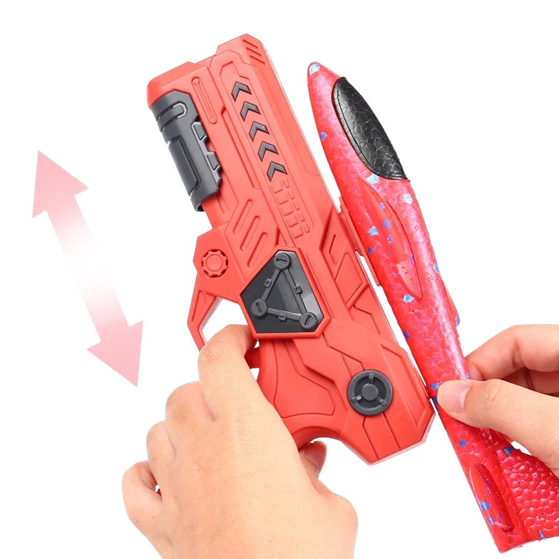 EPP Foam Catapult Plane Launcher, Outdoor Flying Toys for Kids Airplane Launcher Toys with 2 Flight Modes, Non Slip Grip