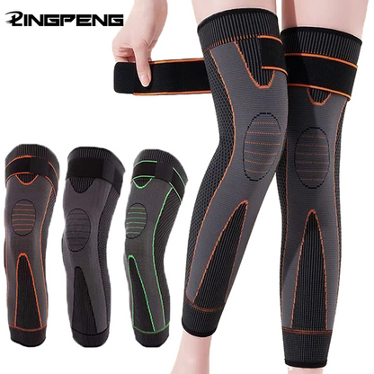 Elastic Knee Pad Support, Compression Arthritis Sleeve, Pain Protector Sport Brace with Stripe Lengthen