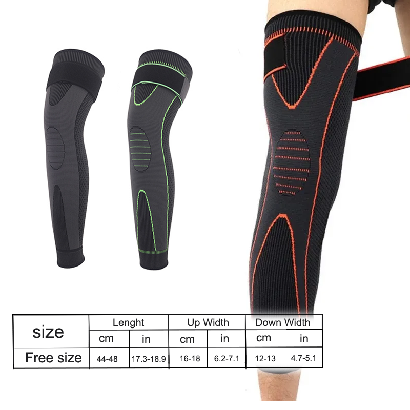 Elastic Knee Pad Support Compression Arthritis Sleeve Pain Protector Sport Brace With Stripe Length 1