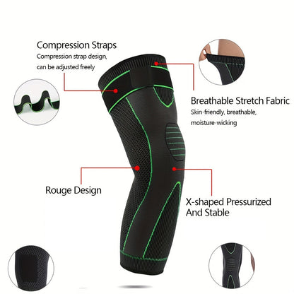 Elastic Knee Pad Support Compression Arthritis Sleeve Pain Protector Sport Brace With Stripe Length 2
