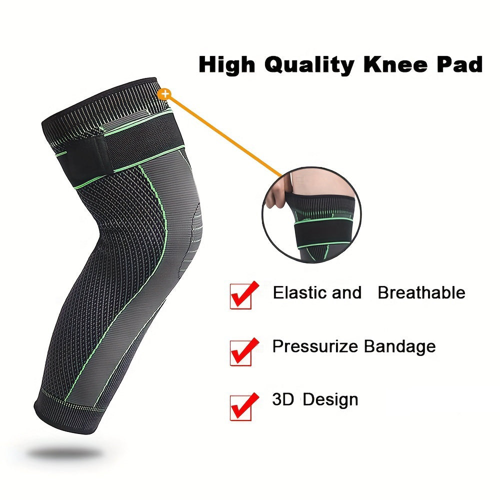 Elastic Knee Pad Support Compression Arthritis Sleeve Pain Protector Sport Brace With Stripe Length 4