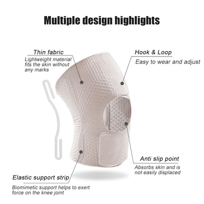 Compression Sleeve Support with Side Stabilizers, Lightweight & Breathable Knee Brace Men Women Injury Recover Support