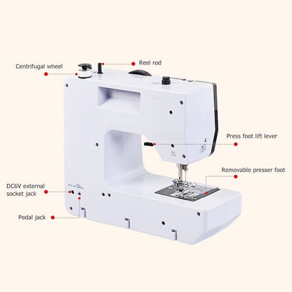 Portable Sewing Machine For Beginners  Compact Electric Repair Kit With 12 Stitches  Foot Pedal 1