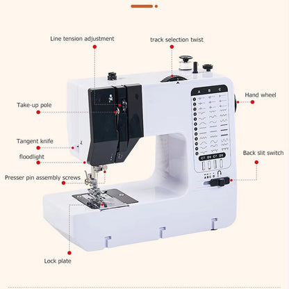 Portable Sewing Machine For Beginners  Compact Electric Repair Kit With 12 Stitches  Foot Pedal 2