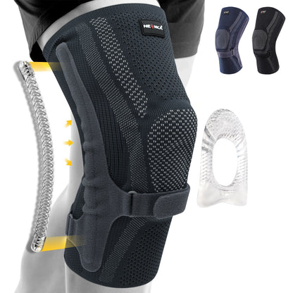 Running Sports Knee Brace with Patella Pad & Side Stabilizers, ACL/PCL Knee Compression Sleeve Support for Women and Men
