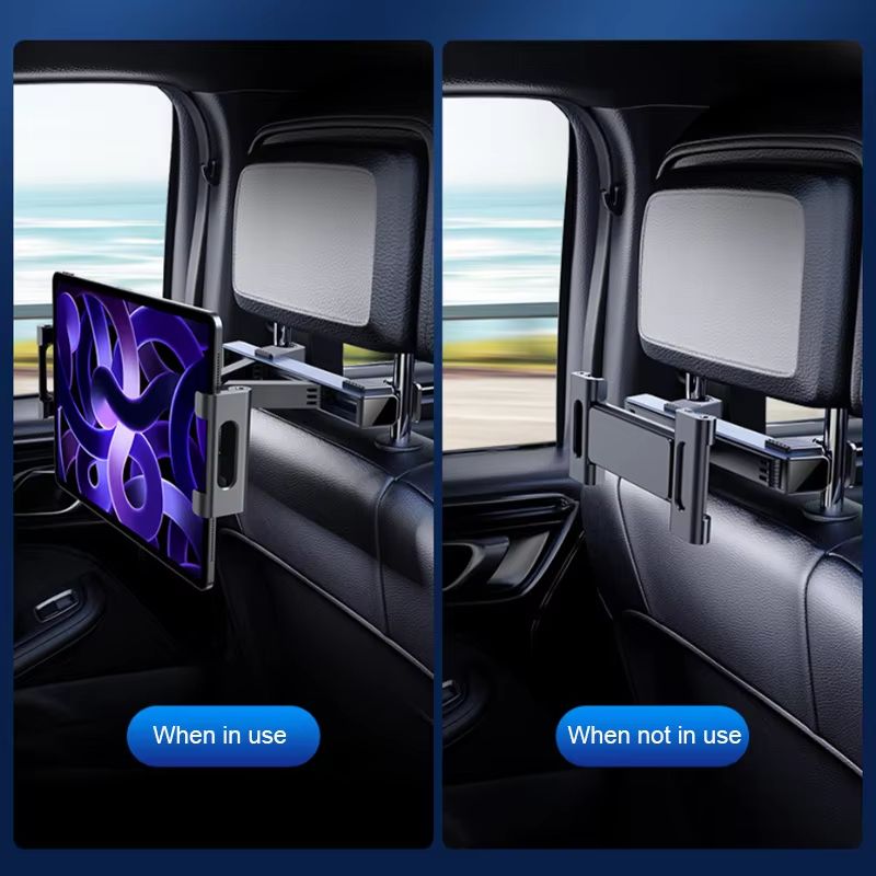SEAMETAL Car Headrest Phone  Tablet Holder  Telescopic AntiShake Mount For 4129 Devices 1