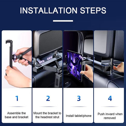 SEAMETAL Car Headrest Phone  Tablet Holder  Telescopic AntiShake Mount For 4129 Devices 5