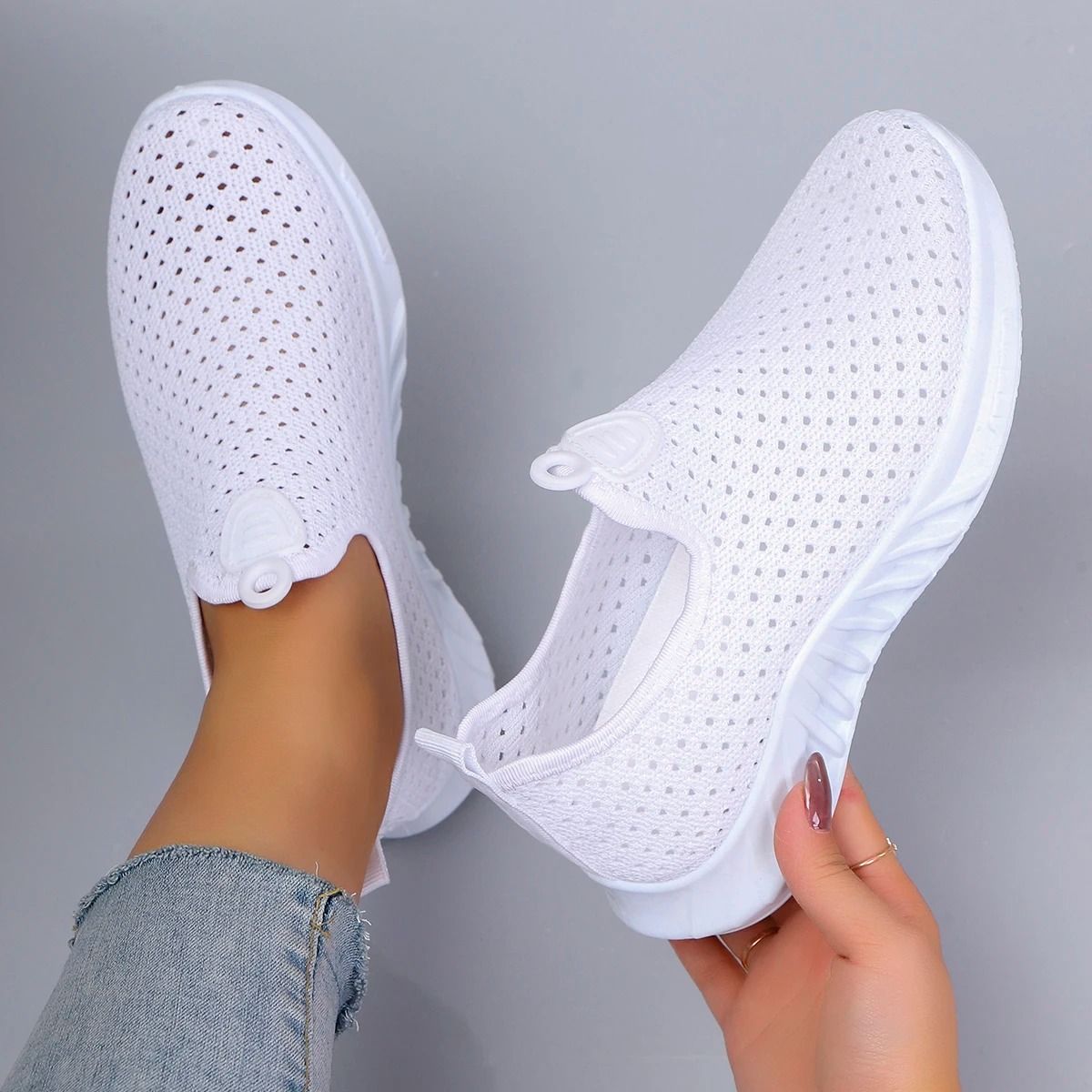 Womens Breathable Mesh Flats Summer Casual Sneakers 7