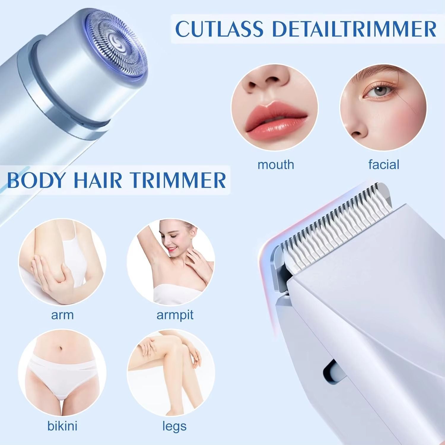 Painless Electric Razor For Women  Bikini Trimmer  Body Shaver For Legs Face And Sensitive Areas 1
