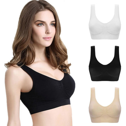 Seamless Push Up Bra Set 3 Pack Wireless Comfort Fit for Women