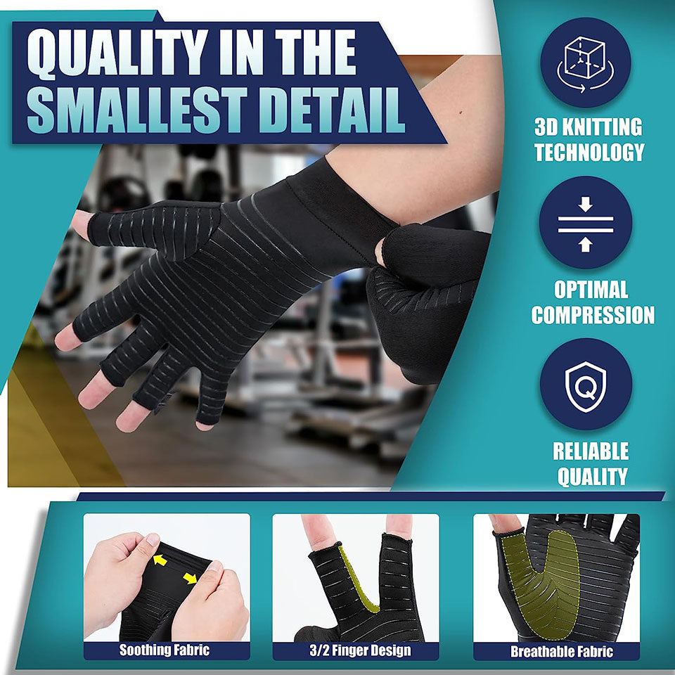 Fitness Compression Wristband Gloves For Arthritis Copper Wrist Support Rehabilitation Gloves Women 1