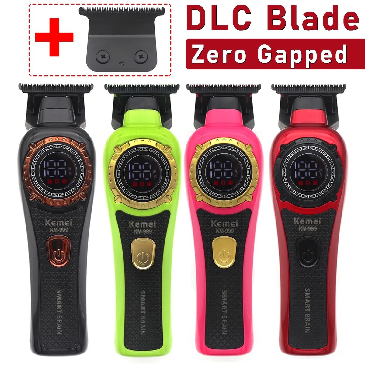 Cordless Hair Trimmer Professional T Blade LED Display Finishing Clipper