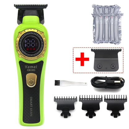 Cordless Hair Trimmer Professional T Blade LED Display Finishing Clipper 9