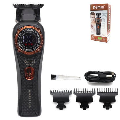 Cordless Hair Trimmer Professional T Blade LED Display Finishing Clipper 14